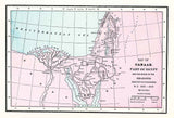 1900 Map of Canaan Part of Egypt Jerusalem Red Sea Goshen Israel