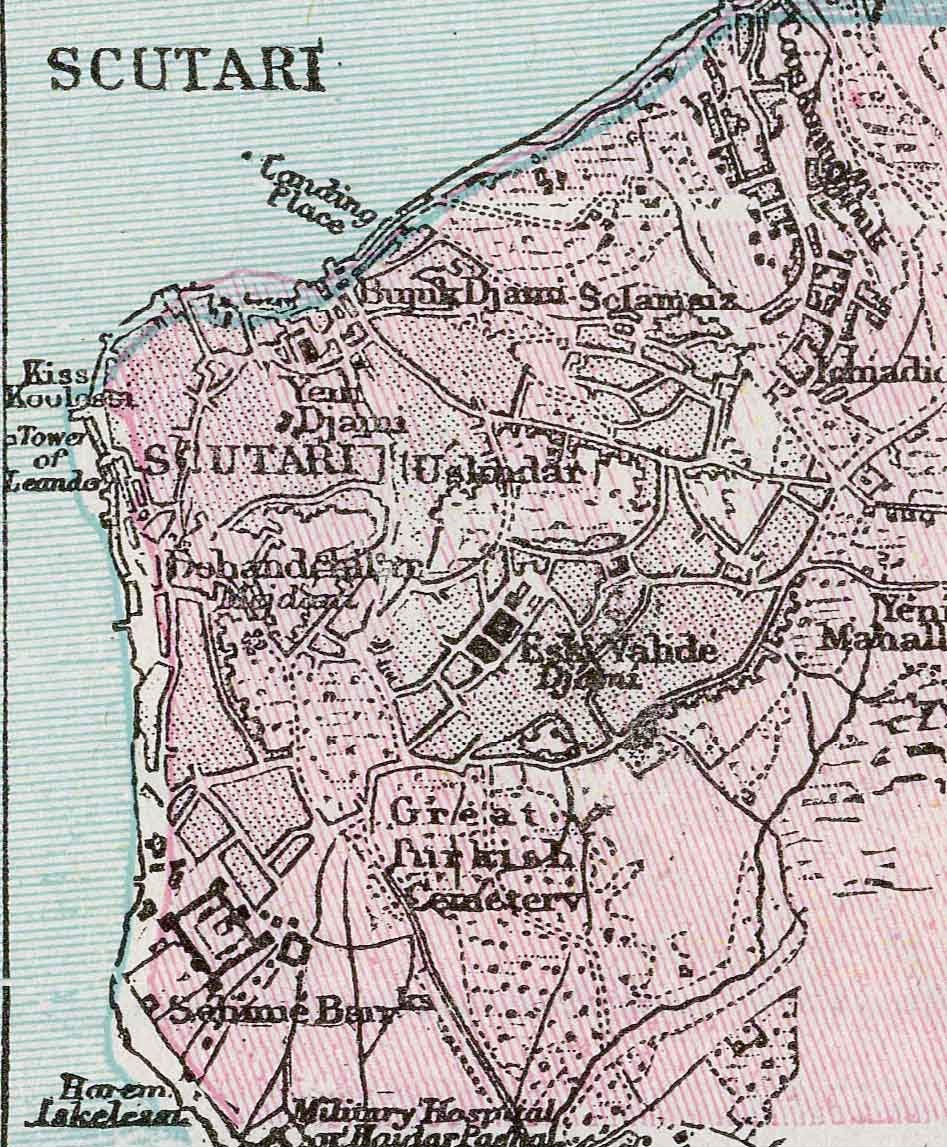 1900 Map of Constantinople Scutari The Golden Horn