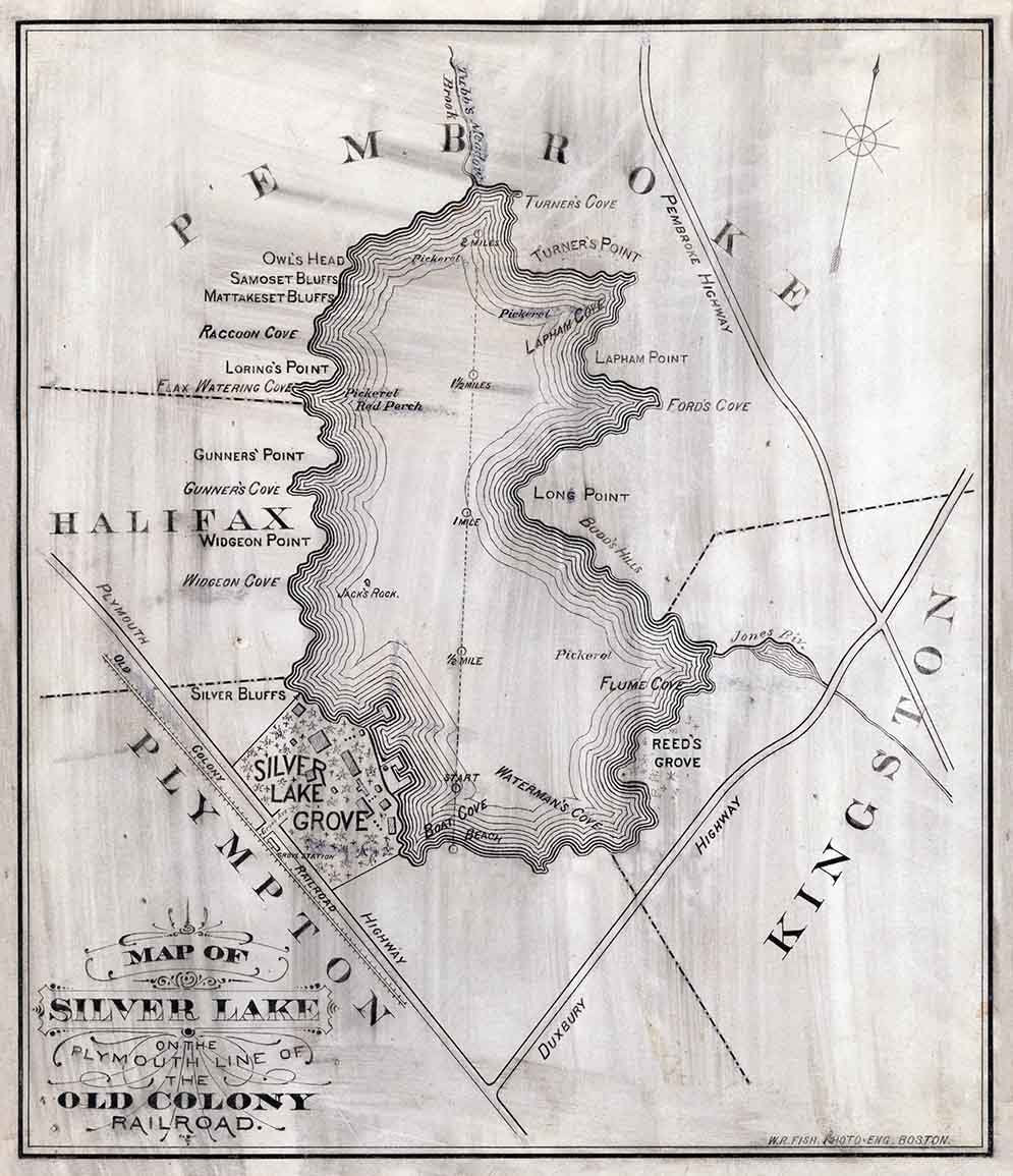 1870 Map of Silver Lake Massachusetts
