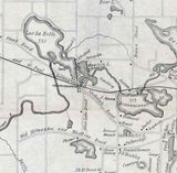 1876 Map of Lakes Around Oconomowoc Wisconsin