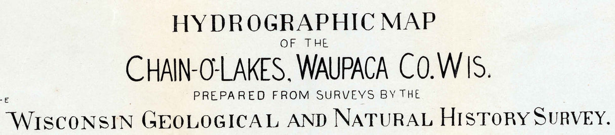 1898 Map of the Chain O Lakes Waupaca County Wisconsin