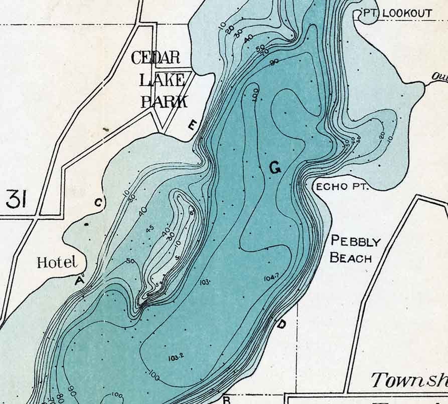 1899 Map of Big Cedar Lake Washington County Wisconsin