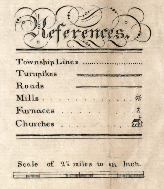 1821 Map of Lancaster County Pa