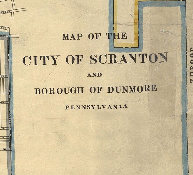 1915 Map of Scranton PA Coal Mines