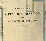 1915 Map of Scranton PA Coal Mines