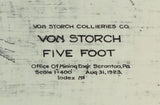 1923 Map of Von Storch Coal Mine Scranton Pennsylvania