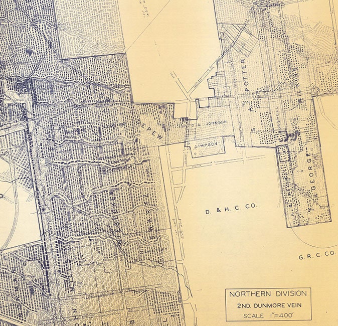 Dunmore Mine Scranton PA Coal Mine Map