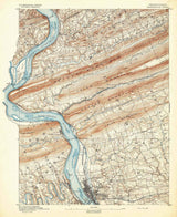 1892 Topo Map of Harrisburg Pennsylvania