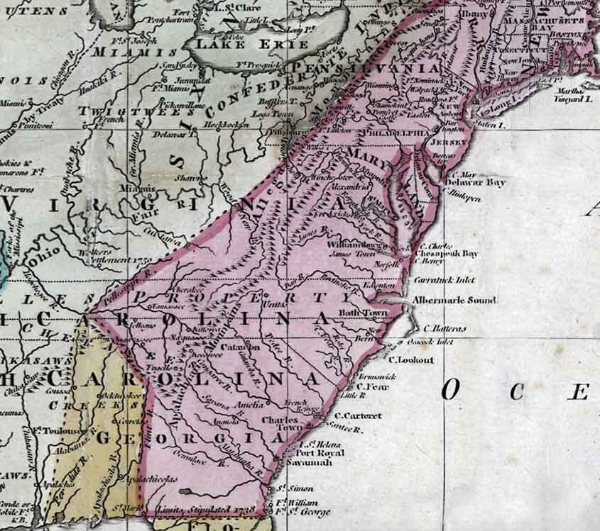 1763 Map of North America