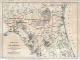 1864 Map of Florida Georgia Civil Way Era