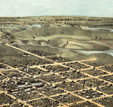 1868 Panoramic Map of Tecumseh Lenawee County Michigan