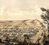 1869 Panoramic Map of Michigan City LaPorte County