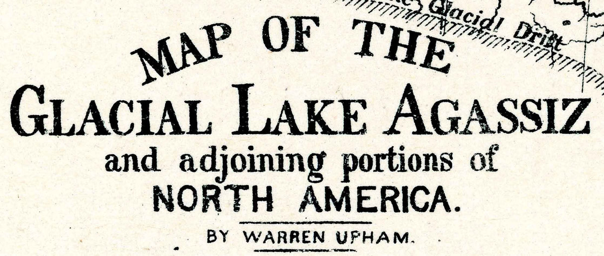 1890 Map of Glacial Lake Agassiz Manitoba Canada