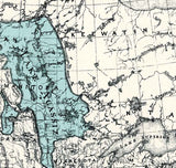 1890 Map of Glacial Lake Agassiz Manitoba Canada