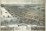 1896 Panoramic Map of Wyandotte Michigan