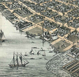 1896 Panoramic Map of Wyandotte Michigan