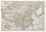 1897 Map of the Chinese Empire Hong Kong Peking Tientsin
