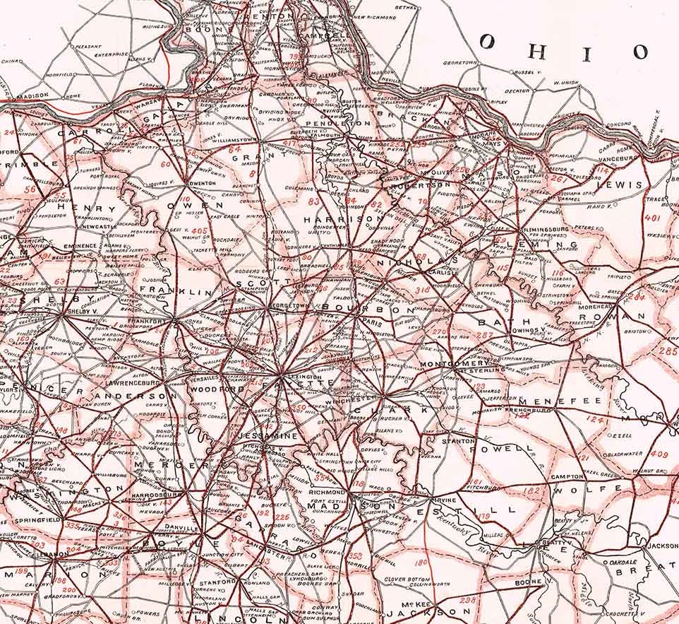 1900s Map of Mendenhalls Road Kentucky