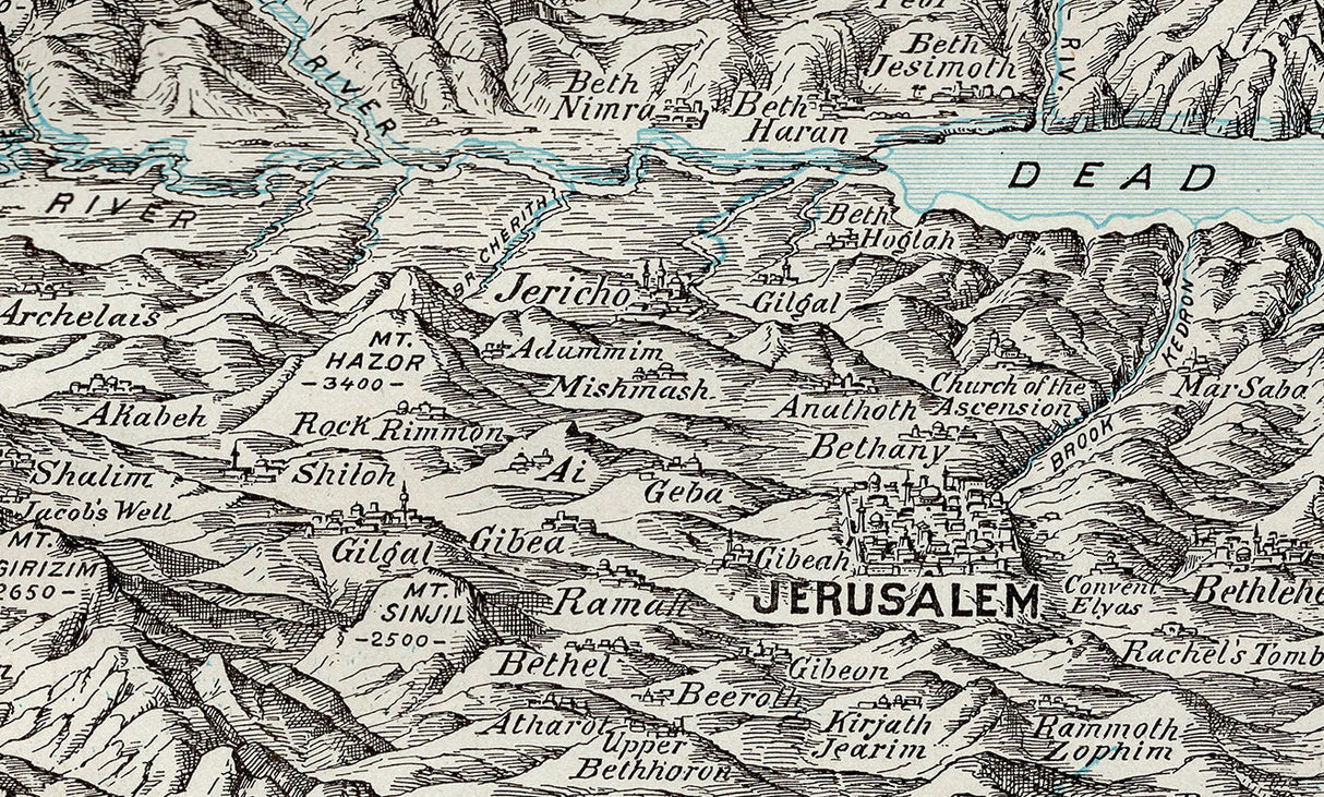 1902 Panoramic Map of the Holy Land