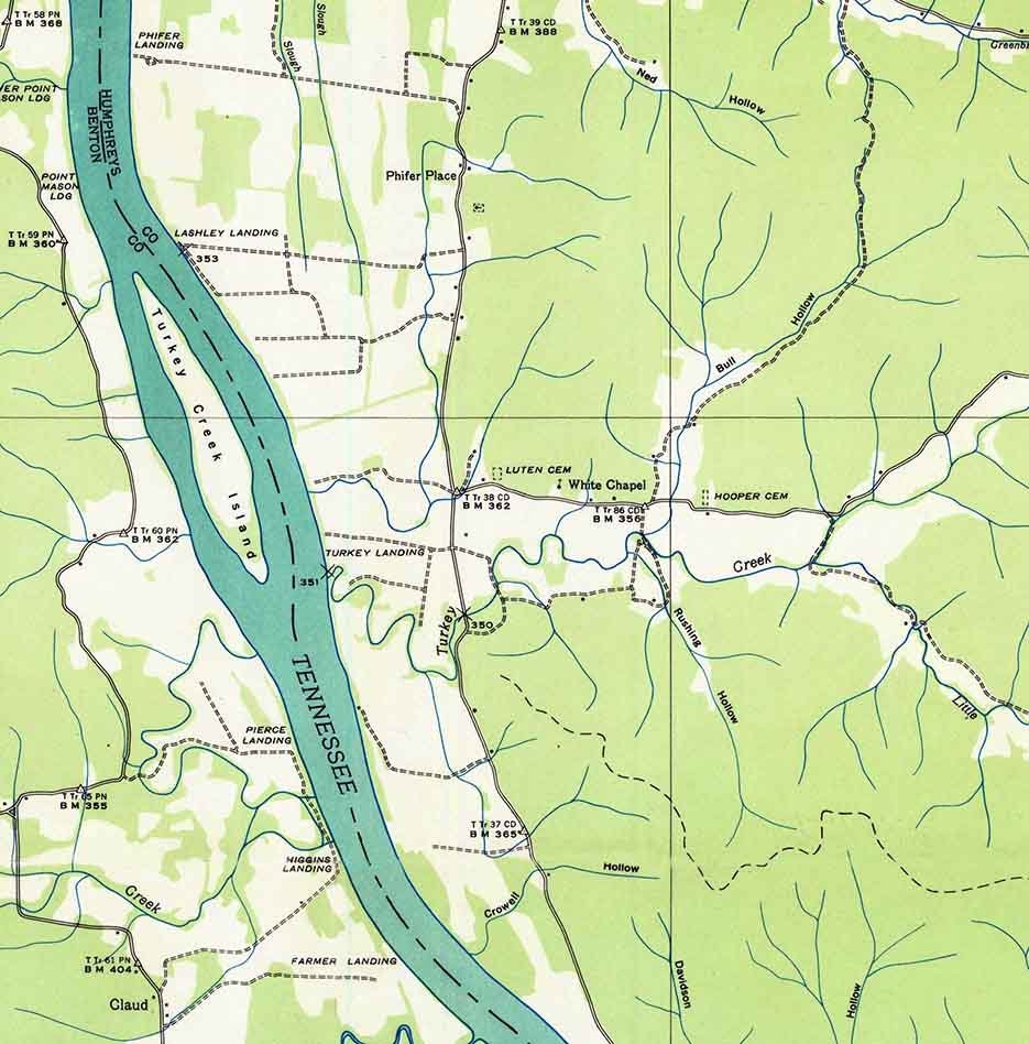 1936 Topo Map of Harmon Creek Tennessee