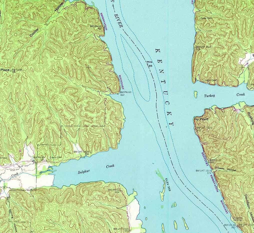 1949 Topo Map of Harmon Creek Tennessee