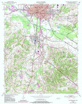 1950 Topo Map of Jackson South Tennessee Bemis