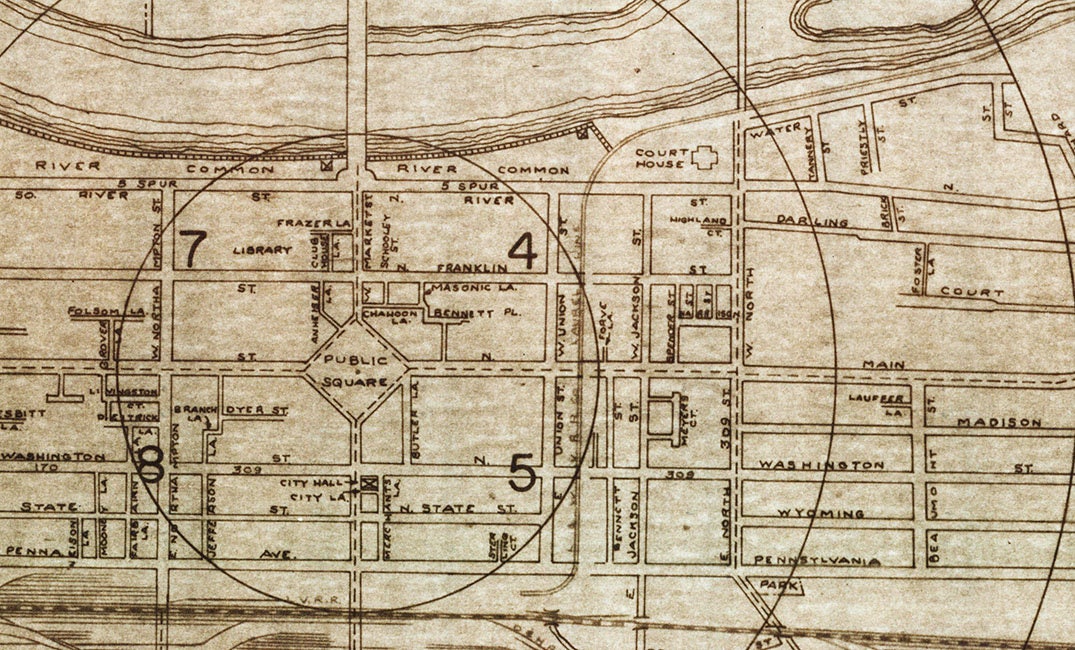 1967 Map of Wilkes-Barre Luzerne County Pennsylvania