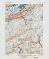1891 Topo Map of Wilkes-Barre Pennsylvania Quadrangle