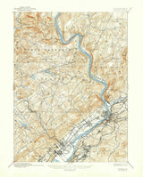 1893 Topo Map of Pittston Pennsylvania Quadrangle