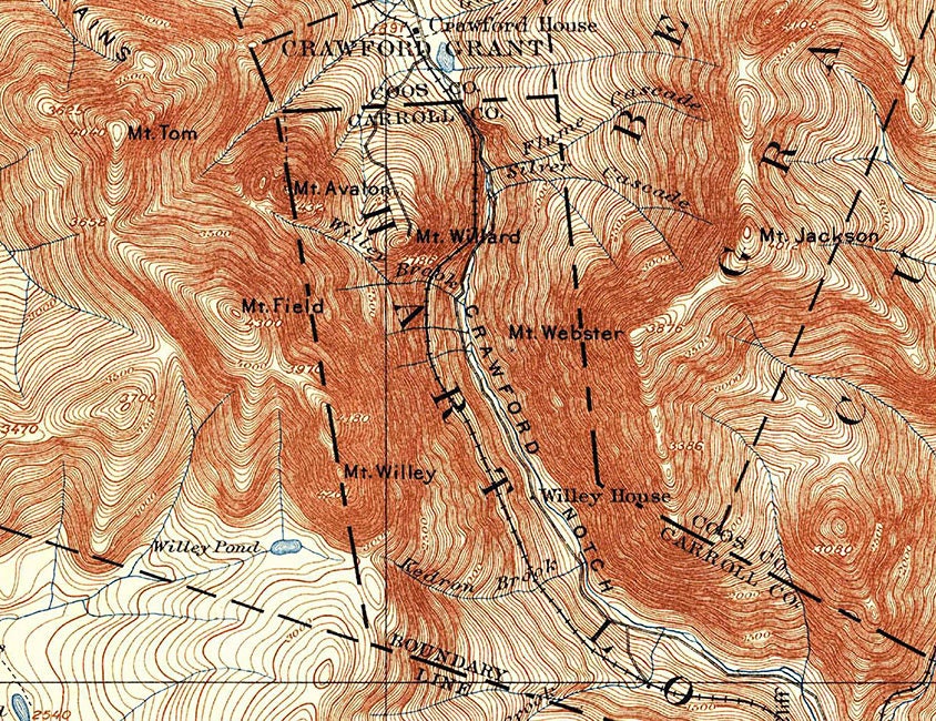 1895 Topo Map of Crawford Notch New Hampshire White Mountains