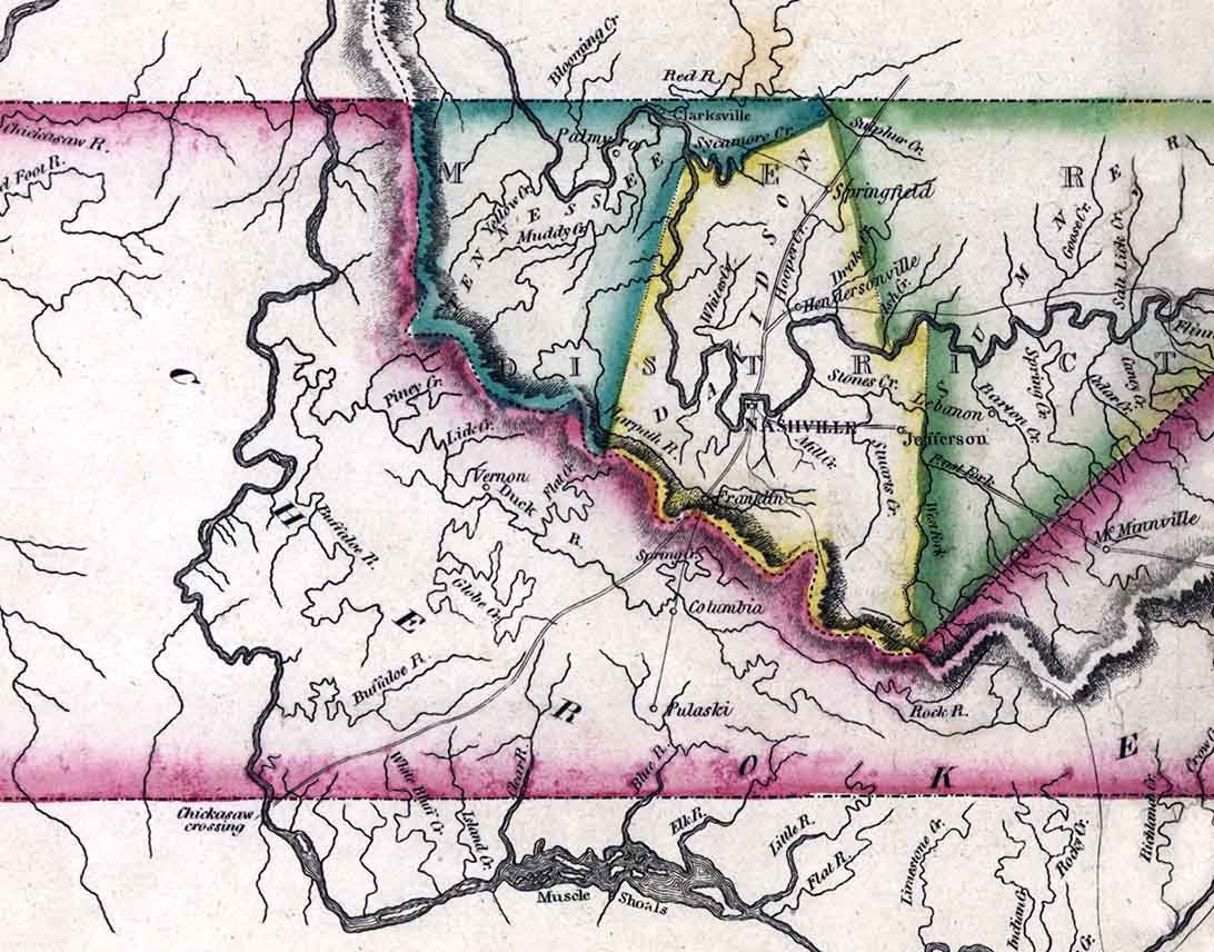 1817 Map of the State of Tennessee