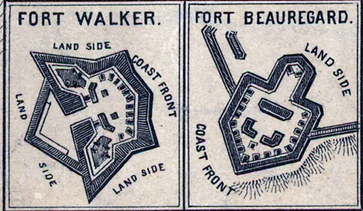 1861 Map of St Helena Sound Charleston Savannah South Carolina