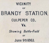 1863 Map of Brandy Station Culpeper County Virginia