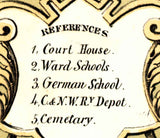 1868 Panoramic Map of Council Bluffs Pottawattamie County Iowa