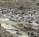 1876 Panoramic Map of Salem Oregon