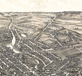 1882 Panoramic Map of Akron Summit County Ohio