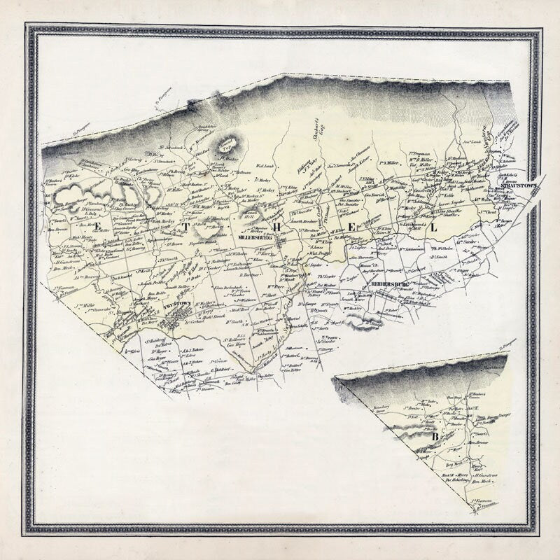 1862 Map of Bethel Township Berks County Pennsylvania