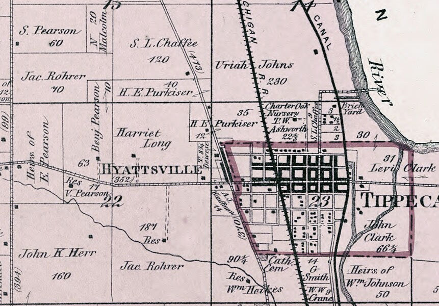 1871 Map of Monroe Township Miami County Ohio