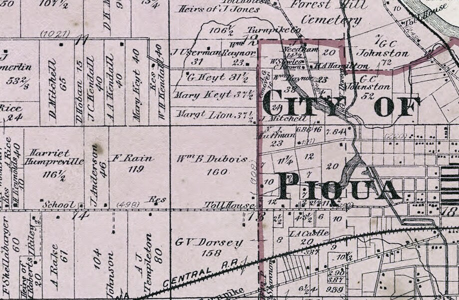 1871 Map of Washington Township Miami County Ohio