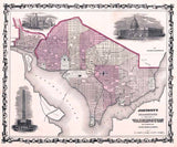 1862 Map of Johnson Georgetown Washington DC