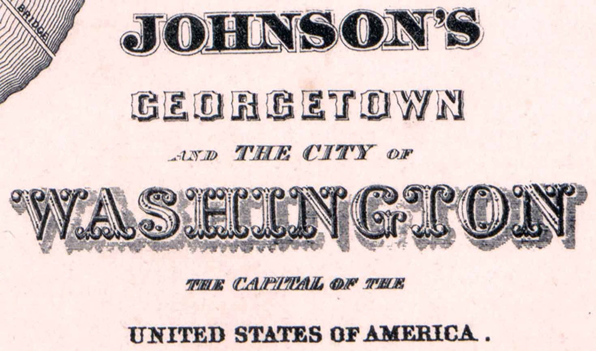 1862 Map of Johnson Georgetown Washington DC