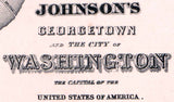 1862 Map of Johnson Georgetown Washington DC