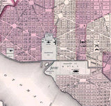 1862 Map of Johnson Georgetown Washington DC