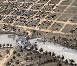 1870 Panoramic Map of Saint Peter Nicollet County Minnesota