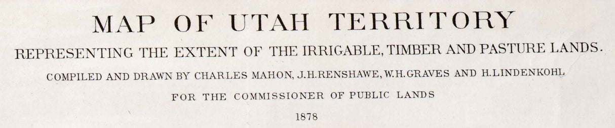 1878 Map of Utah Territory