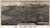 1885 Panoramic Map of Hamilton New York