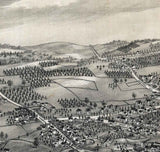 1885 Panoramic Map of Waterville New York