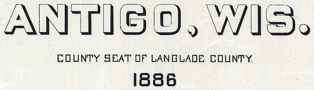 1886 Panoramic Map of Antigo Wisconsin Langlade County