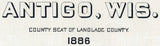1886 Panoramic Map of Antigo Wisconsin Langlade County
