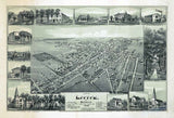 1887 Panoramic Map of Lititz Warwick Lancaster County Pennsylvania